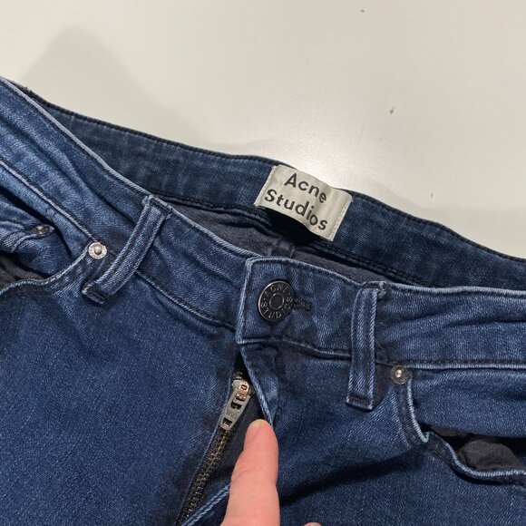 30D133-144 Acne Studios Skin 5 Deep Dark Wash Skinny Jeans womens size 27.5x27.5 - Picture 3 of 8